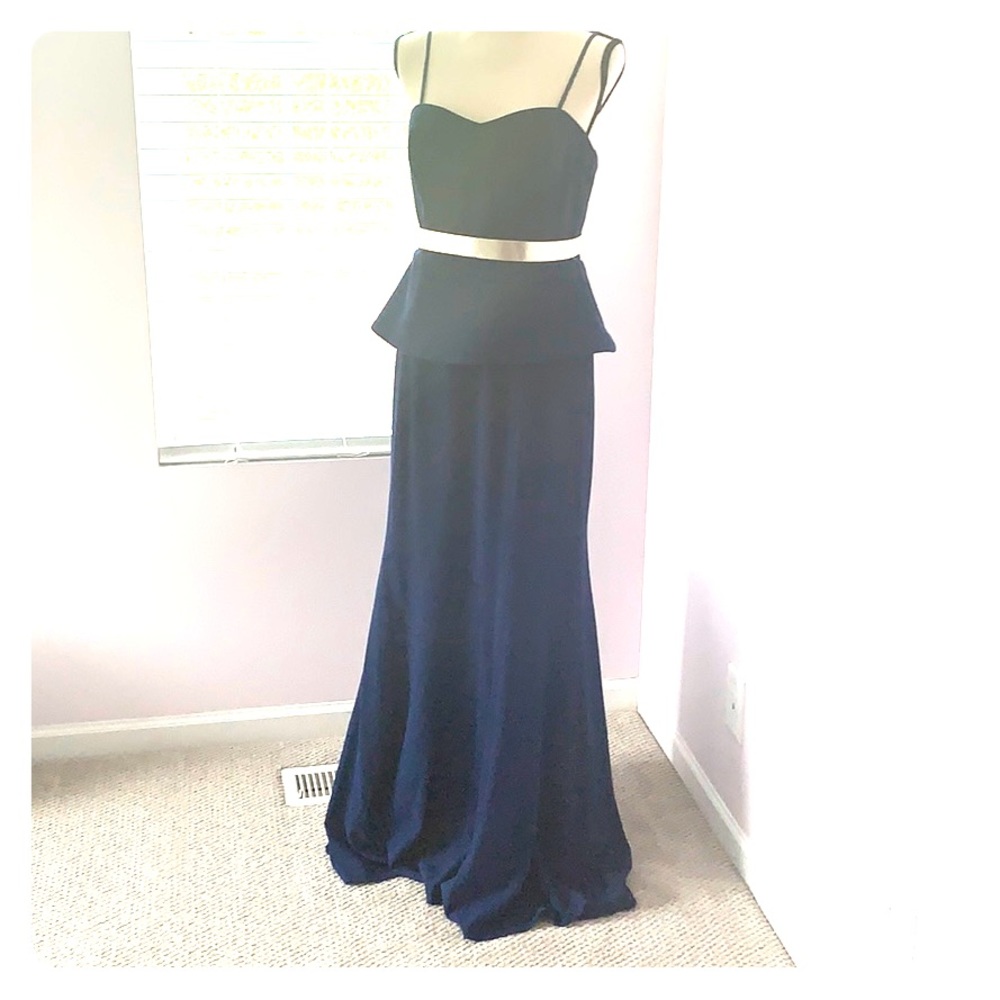 Royal blue attached peplum dress